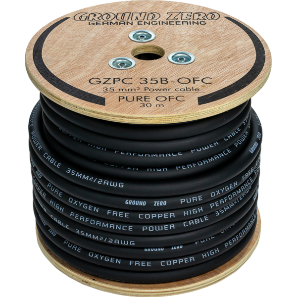 Ground Zero 35 mm² high quality OFC power wire 30m – black