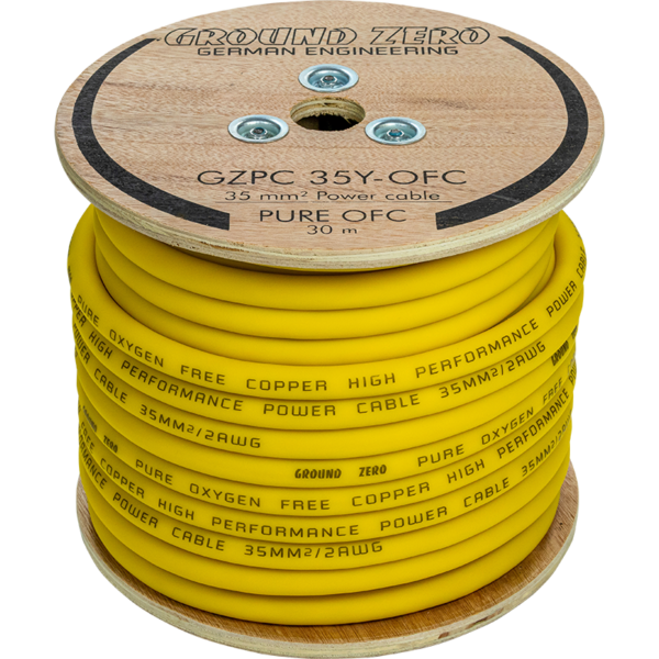 Ground Zero 35 mm² high quality OFC power wire 30m – yellow